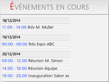 Événements en cours
